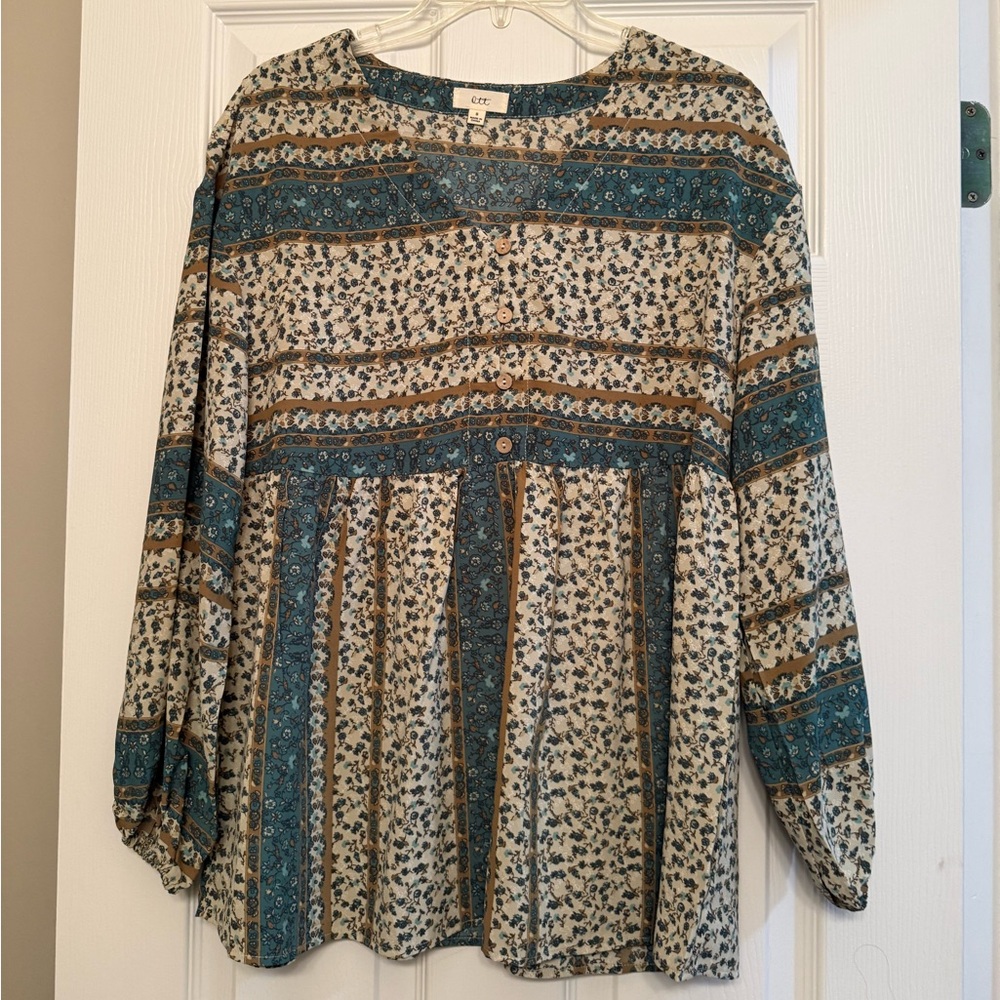 Bohemian Floral Print Blouse
